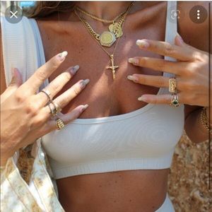 NWT Heavy Manners Dove Mini Cotton Top Sports Bra Grey XS S